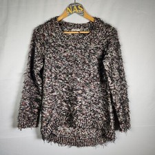 Black speckled eyelash knit