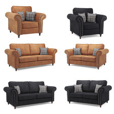 Oakland ArmChair/ 3 + 2 Seater Sofa Set For Sale- Faux Leather