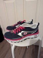 Skechers tone-ups trainers, womens size uk 6, navy, with two pairs of laces, new