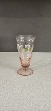 Laura Ashley Glass Vintage Hand Painted Pink Glass Vase