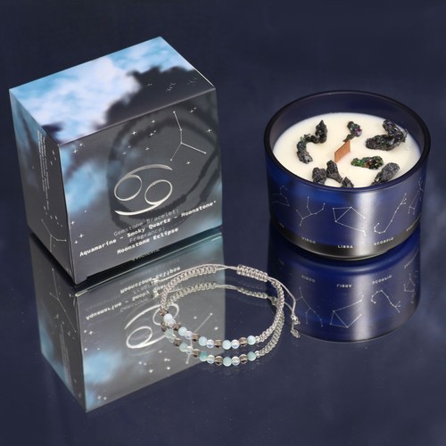 Zodiac crystal candle - crystal, with