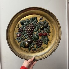 Pair vintage chalkware fruit