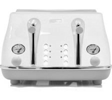 De'Longhi CTOC4003.W Icona Capitals 4 Slice Toaster with Defrost Function 1800W