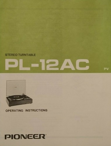 Pioneer 12ac stereo - pl-12ac,
