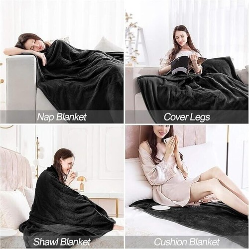Luxury black faux fur throw - fur,