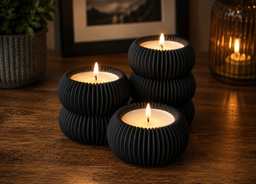 Set ribbed led tealight - set,