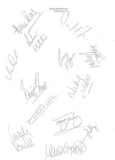 1989-90 MIDDLESBROUGH - 13 Signatures in biro on A4 Sheet
