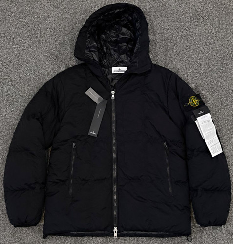 Stone island black hooded - island,
