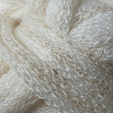 Ice Frilly Scarf Wool. White