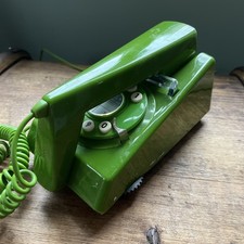 Geemark Trimline Green Landline Vintage Rotary Push button Phone 1970s working