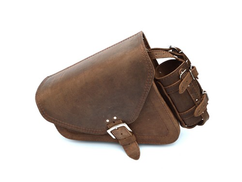 Brown leather single saddle - brown,