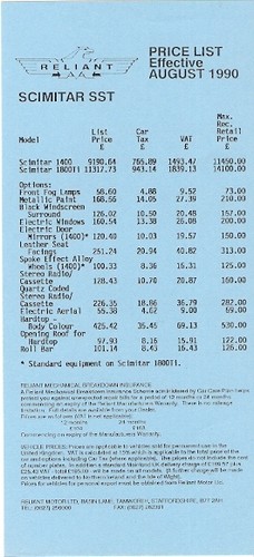 Reliant scimitar sst - sst, prices