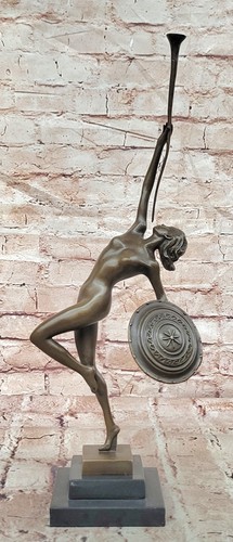 Bronze female warrior figurine - bronze,