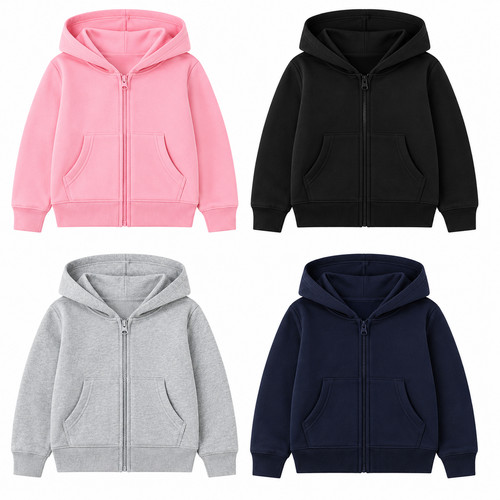 Kids zip hoodies - 2, pockets