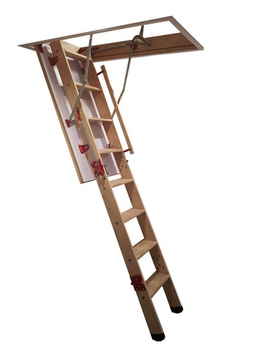 Wooden loft ladder - ladder, attic