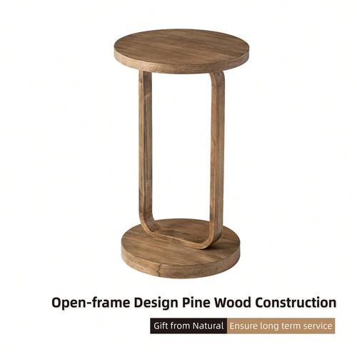 Round wood accent table with - round,