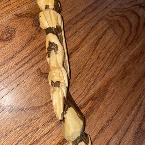 Vintage wooden walking stick - wooden,