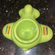 Vintage Honiton Pottery Green Aeroplane Egg Cup 