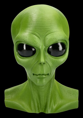 Green alien bust - green,