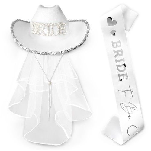 Bride cowgirl cowboy hat with - bride,