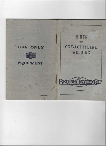 Hints oxy acetylene welding - on,