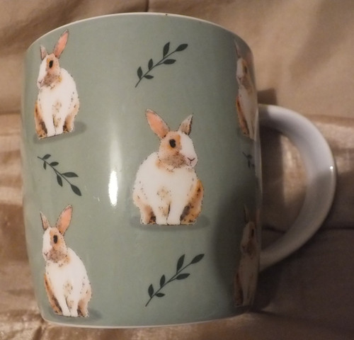 Ceramic coffee mug rabbits - coffee,