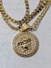 VERSACE  Rotating Medusa Necklace and Pendant 75cm Brand new 