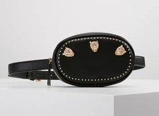 TOP SHOP Black and gold panther bum bag / belt bag