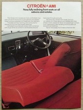 CITROEN AMI 8 Saloon & Estate Car Sales Specification Leaflet Sept 1975
