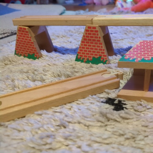 Wooden railway viaduct bridge - wooden,