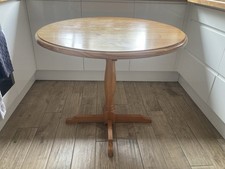 Vintage Ercol Style Pine Solid Wood Round Dining Table 90cm