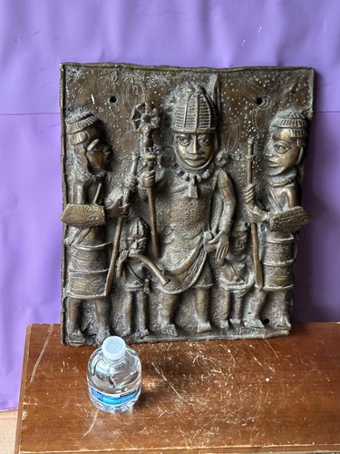 Vintage benin bronze relief - vintage,