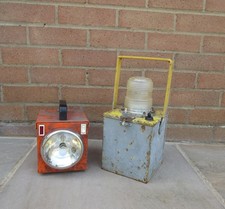 2 vintage roadworks lights lanterns torches incl Cluson Clulite MKII Wipac Spot