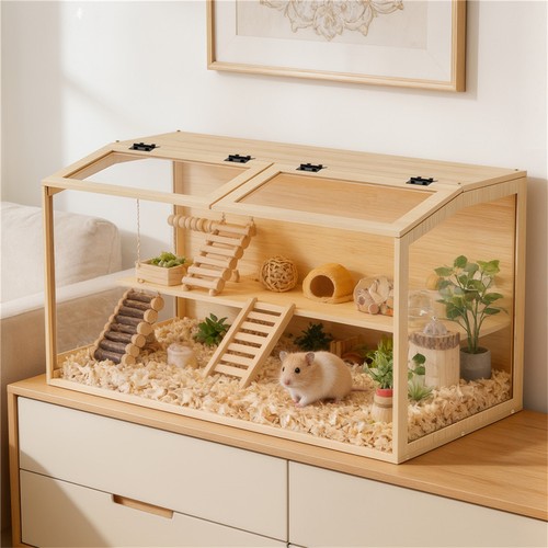Large wooden hamster - hamster, tank