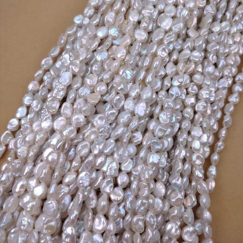 White keshi baroque freshwater - keshi,