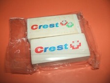 Vintage 1980s Crest  Toothpaste Advertising erasers rubbers gommes