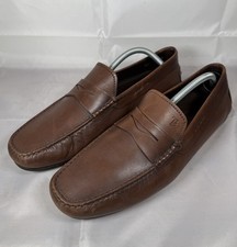 Tod's Gommino Moccasin Driving Shoes Loafers Brown Leather UK 9.5 Made In Italy
