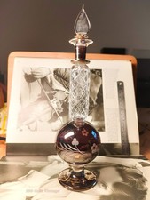 Very Large clear/purple Egyptian 26cm-Vintage glass Perfume/Scent Bottle