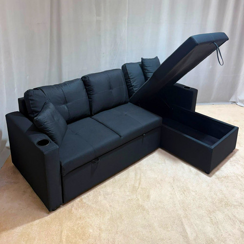 Black mid century modern - black,