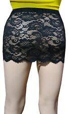 NEW HOT WOMEN LADIES SEE THROUGH SCALLOP LACE  FITTED MICRO MINI SKIRT 