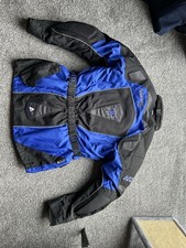 Nearly new - Akito Python Motorcycle Touring Suit - Black And Blue - Small