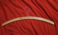 Butlins Vintage Memorabilia Wooden Coat Hanger "Butlin's for Holidays"