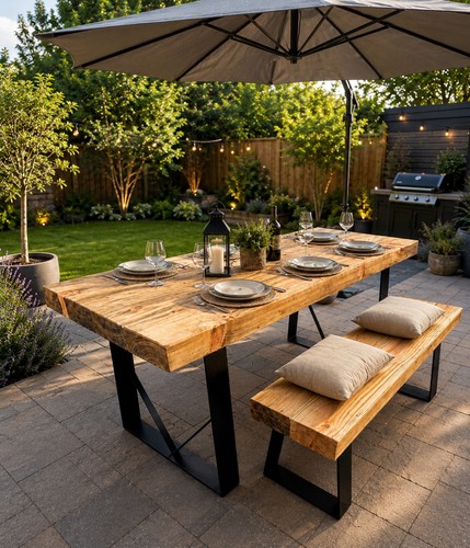 Table bench set 6 - bench, 6-8