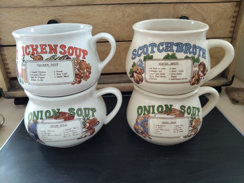Vintage soup mugs - vintage, mugs.