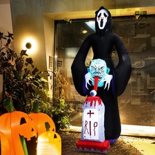 Halloween Inflatable Party Decoration with Ghosts Pumpkins Tombstone LED Lighted