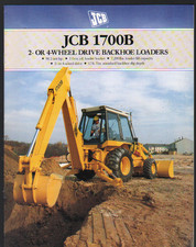 JCB "1700B" Backhoe Loaders Brochure Leaflet