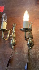 Pair of Vintage Brass Wall