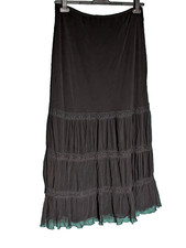 Long Black Mesh & Lace Lined