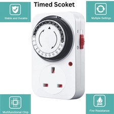 Plug In Timer 24 Hour White