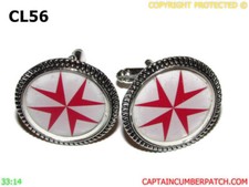 steampunk cufflinks silver maltese cross templar #CL56